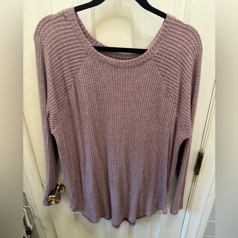 Mauve waffle knit